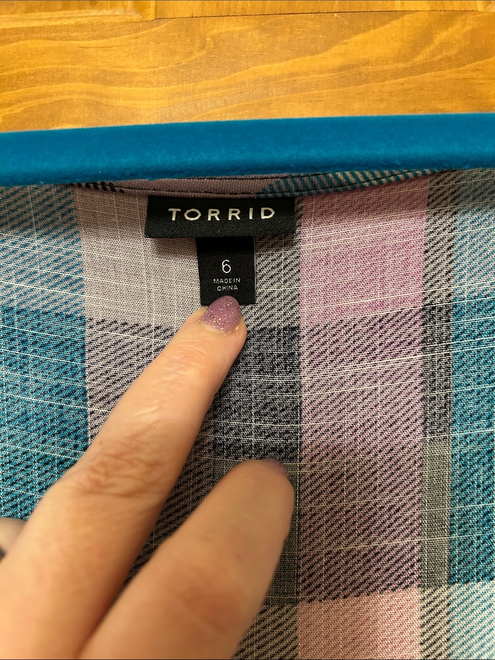Torrid Multi Block Plaid Tiered Rayon Slub Smocked Babydoll size 6 - Picture 2 of 5